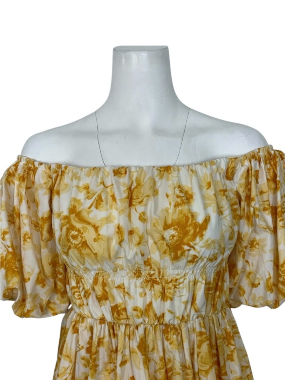 Abercrombie and Fitch Off The Shoulder Puff Sleeve Mini Dress M Floral - Picture 10 of 16
